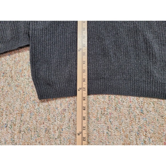 Eddie Bauer Sweater Men XL Grey Henley Chunk Knit Fisherman Outdoors Heavy USA - Picture 9 of 14